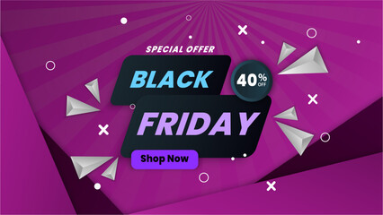 Black Friday Funky colorful geometric. Vector Illustration
