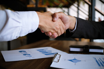 Image business mans handshake. Business partnership meeting concept