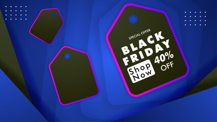 black friday red and black abstract banner design