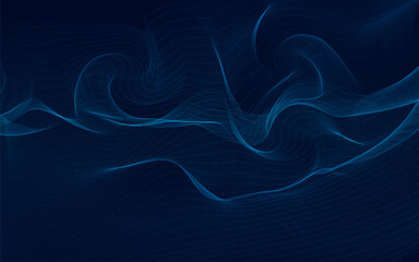 Abstract technology digital blue wave light screen background.Vector illustration