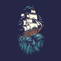 ship on the ocean
