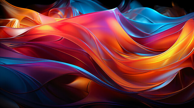 Colorful liquid art background images, in the style of dynamic energy flow, smokey background, realistic hyper-detail, flowing fabrics