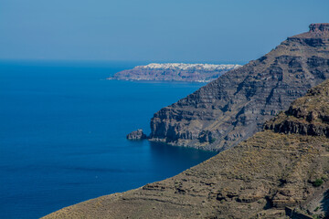 volcanic landscape of the island of Santorini