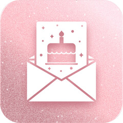 Rose Gold Birthday Card Icon