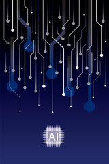 Circuit diagram images with the meaning of artificial intelligence