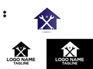 Home service logo design. Gear house. Repair house logo design. Garage. House service design. Business. Finance. Building. Unique design. Premium template