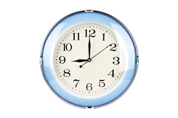 blue wall clock isolated 