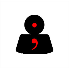 Semicolon icon, a symbol of support for people with depression.