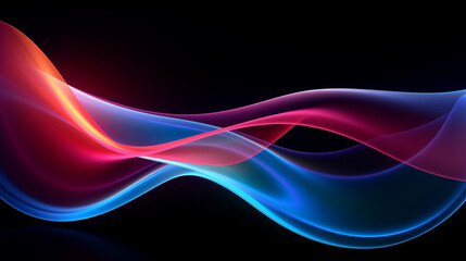 abstract colorful neon light glowing on dark background. fantasy and futuristic speedy line. generative AI