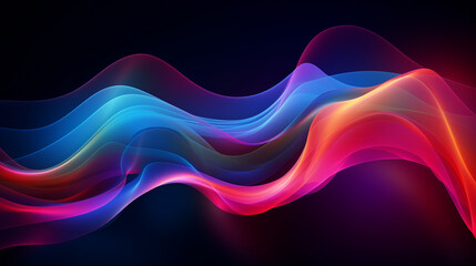 Obraz premium abstract colorful neon light glowing on dark background. fantasy and futuristic speedy line. generative AI