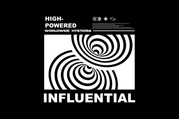 Modern streetwear style vector graphic tee design aesthetic quotes templates