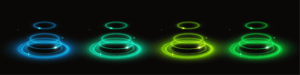 Circle neon light effect energy glow game portal