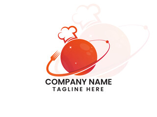 Chef planet logo design. Planet chef. Good food. Restaurant. Sky. Galaxy. Modern logo. Hotel. Creative. Business. Finance	