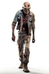 Obraz premium Zombie Isolated white Background created by Generative AI