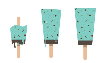 溶けるチョコミントの棒アイス