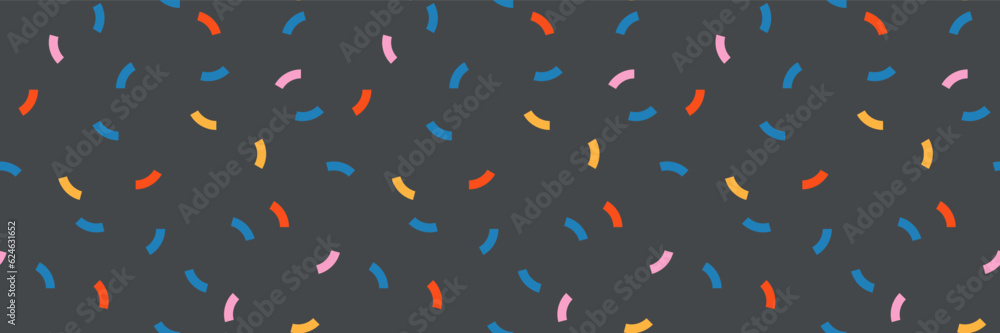 Poster vector playful childish geometric seamless pattern. memphis style banner with simple shapes. vivid p