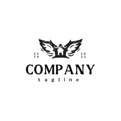 Home wings logo design illustration 
