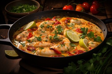 Moqueca Delight, A Captivating Image of Traditional Brazilian Fish Stew Created with Generative AI