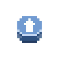 Obraz premium this is button icon in pixel art with simple color and white background this item good for presentations,stickers, icons, t shirt design,game asset,logo and your project.