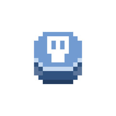 Obraz premium this is button icon in pixel art with simple color and white background this item good for presentations,stickers, icons, t shirt design,game asset,logo and your project.