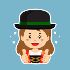 Happy Austrian Character Sticker