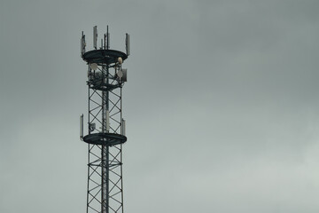 Cell Tower in Rural Landscape. Connecting Communities with 5G and 4G Networks. LTE internet tower for mobile phone