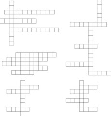 Creative vector illustration of crossword puzzle constructor, squares empty set isolated on background. Art design for magazine and newspaper template. Abstract concept graphic game element.