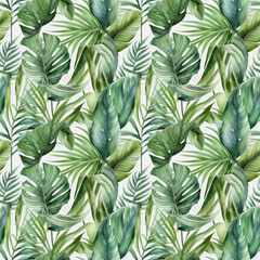green leaf seamless pattern vector