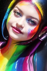 Obraz premium portrait of a woman with colorful makeup