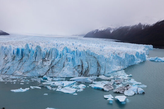 perito moreno tongue glacier from aerial view - Powered by Adobe
