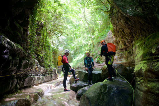 Canyoneering in Furco Canyon in Spanish Pyrenees