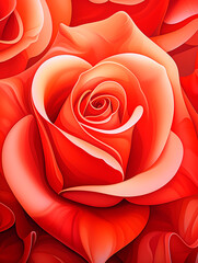 Red rose on a white background. Vector illustration for your design.AI Generated