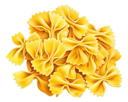 Watercolor hand drawing of Farfalle pasta isolated. illustration