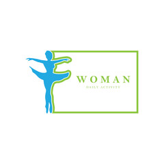 woman daily activity logo vector