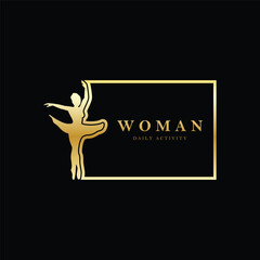 Fototapeta na wymiar woman daily activity logo vector
