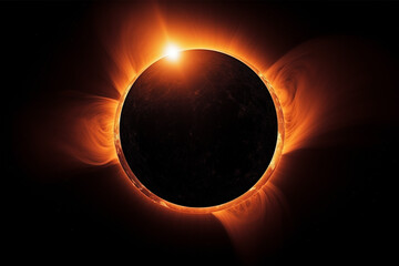 Naklejka premium Total eclipse of the Sun - Generative AI
