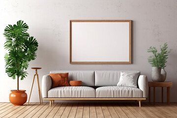 modern living room with sofa and window