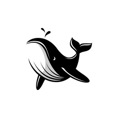 whale tail icon vector inside circle	