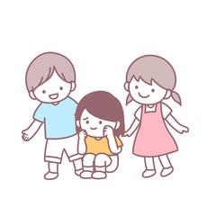 泣いている女の子を励ます友達