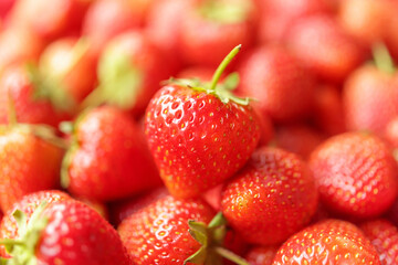 Fresh organic red strawberry fruit background