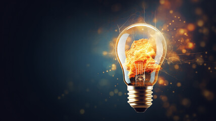 creative idea concept bright multicolor light bulb innovation. Generative AI