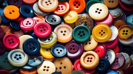 Many different buttons close-up. Created with Generative Ai technology.