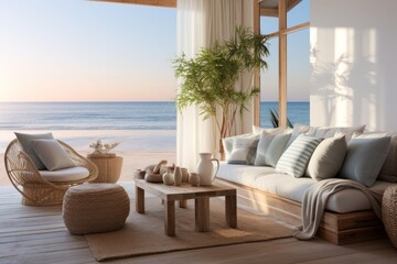 Coastal Inspired Living Room, Generative AI