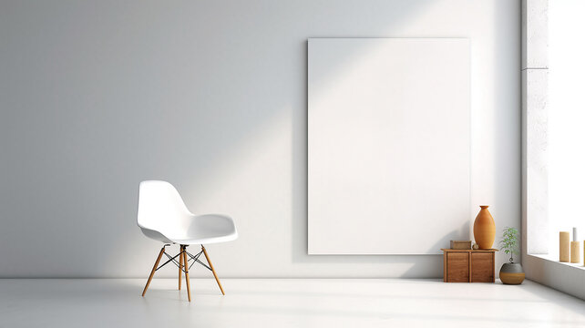 white armchair on the background of the wall interior consultation of a psychologist therapy. Generative AI