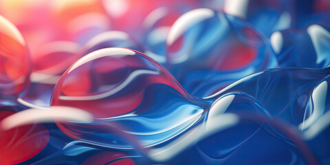 Oval Shapes Infused with Blue and Orange Gamma Effects - An Infographic Web Illustration with Mesmerizing Motion Blur