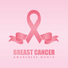 Breast cancer awareness month social media card post poster banner background template design