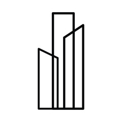 Skyscraper icon design outline vector isolated illustration