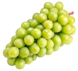 Shine Muscat Grape on white background, Green grape isolate on white PNG File.
