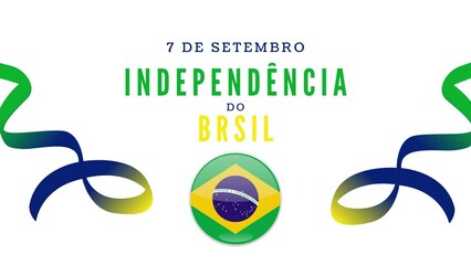 7 de setembro, independencia do brasil, (translation : 7 September, Independence Day of Brazil) text animation 4k footage