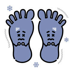 冷え性の足　顔付き（両足）